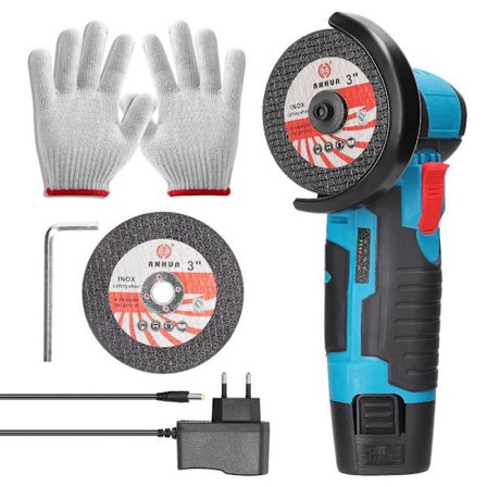 Vinkelsliper Elektrisk sliping BLÅ EU 2*BATTERI EU 2*BATTERI