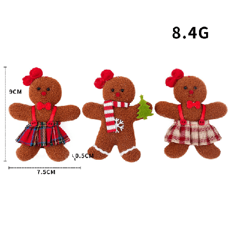 3 st nya dekoration pepparkaksmän plushie docka hänge plyschleksaker trädtillbehör hänge women 3pcs