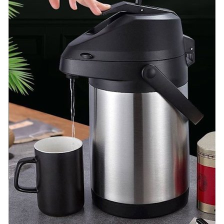 Termisk kaffekaraffel, dobbel akselerator termos i rustfritt stål, 12 timer og 1,8 liter te.