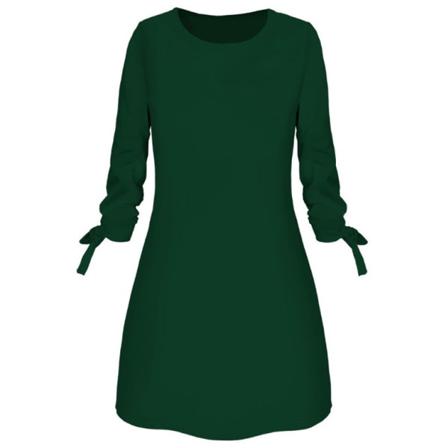 Kvinnors O-ringad Solid Klänning Lös Mini Casuals 3/4 Ärm Rosett El