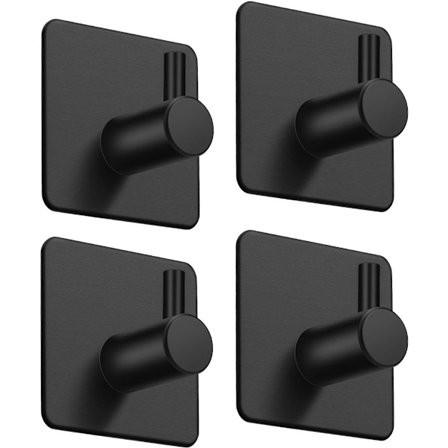 Selvklæbende kroge, ekstra stærke klæbekroge, 4 selvklæbende kroge i rustfrit stål, maks. 10 kg belastningskroge, kroge til ophængning af håndklæder[