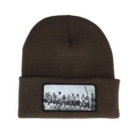Public Domain - Brown - cuff - Beanie - Lunch Atop A Skyscraper Beanie Chocolate Cuff - Hatstore