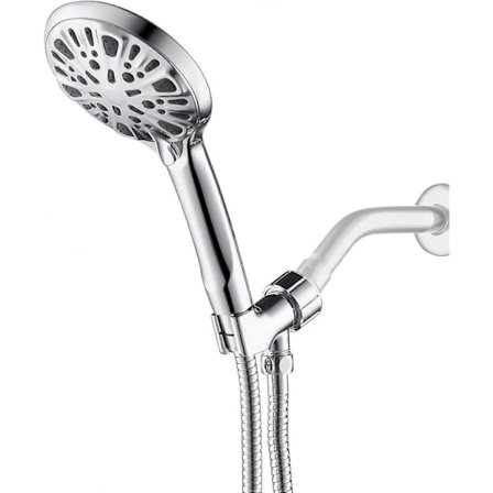 Handhållet duschhuvud - 9 inställningar Högtryck Avtagbart med slang och montering ACD