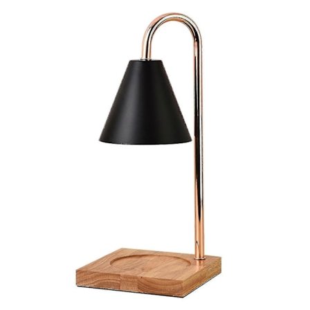 Dæmpbar Lysvarmer Lampe Lys Smelter Bordlampe Duftlys Holder Til Krukke Lys Voks Smeltning - Log Sort Cover