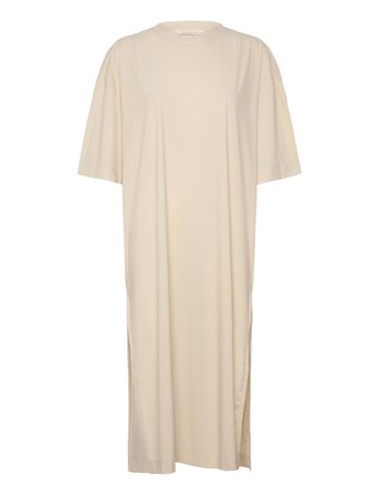 Hangout Tee Dress Slit Cream Rethinkit Studios