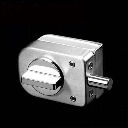 Låsebolt i rustfritt stål for glassdør, roterende knott for åpning/lukking