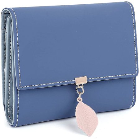 Damepung i PU-læder med bladhængende