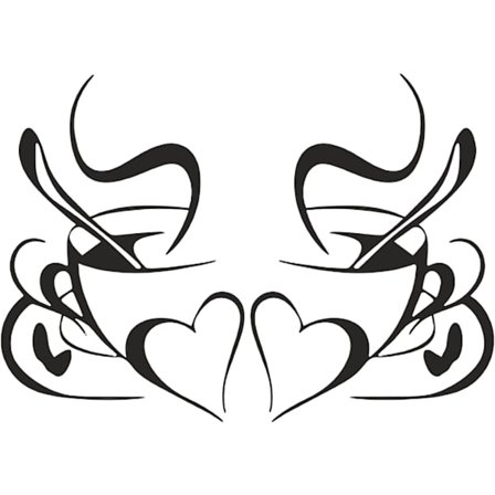 Kaffekopp Kökskonst Dekaler, Avtagbara Vinylväggdekaler, H