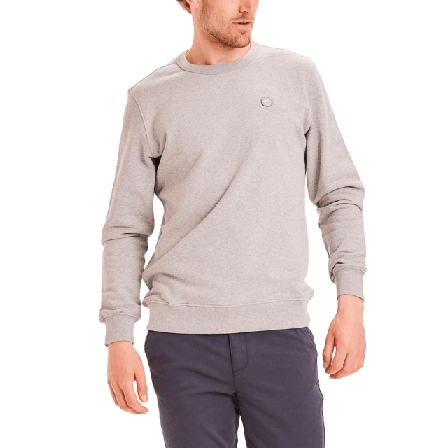 Knowledge Cotton Apparel ERIK basic badge sweat - GOTS/Vegan Överdelar Herr Grå S