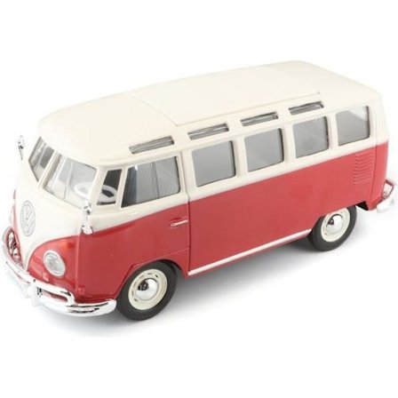 Pienoisauto - MAISTO - Volkswagen T1 Combi Samba M31956 - Metalli - Punainen, mittakaava 1/25