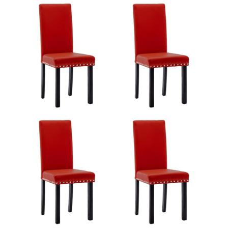 Vidaxl Matstolar 4 St Vinröd Pvc Röd