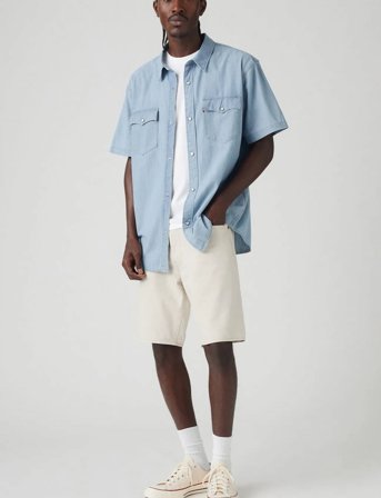 Levi's 468 Loose Shorts Ecru Journal - Cream - 30