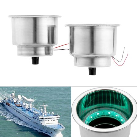 4/2/1 st Marin Rostfritt Stål 12v Led Ljus Infälld Inbyggd Bil Mugghållare Seglingsljus För Roddbåtar Bil - Dryckeshållare