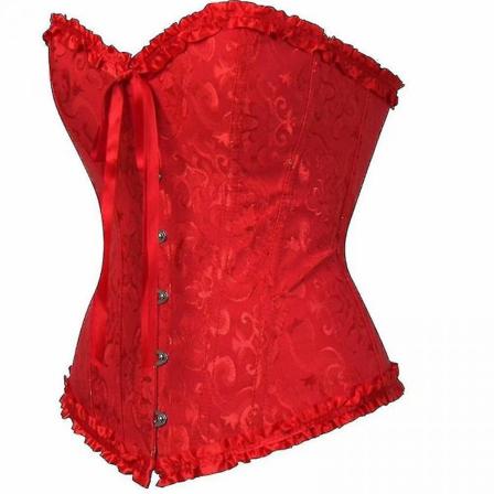 Tflycq Sexiga Korsetter Klänningar För Kvinnor Plus Size Kostym Overbust Burlesk Korsett Och Mini Kjol Set Tutu Corselet red 3XL