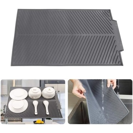 Foldbar Vaskemåtte, 43x33CM Silikone Vaskemåtte Vaskestativ Måtte Flume Vaskestativ Køkkenvask Måtte Universal Vaskemåtte