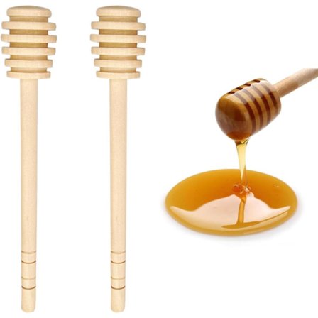 Lång honungssked i trä, ekologisk honungsdippare, sked för honungssylt, uppsamling och dosering, portabel 15cm*2st