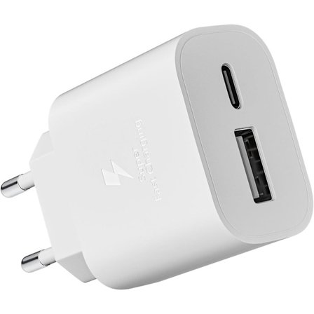USB C Oplader, 25W 2-Port PD og QC3.0 Adapter, Hurtig Oplader, Strømforsyning til Apple i Phone 16/16e/16 Pro/16 Pro
