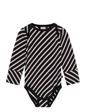 Stripe Body Baby Bodies Long-sleeved Monivärinen/Kuvioitu Papu