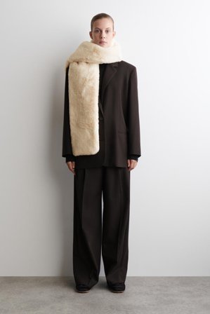 COS Fur-Effect Scarf in Beige - Women