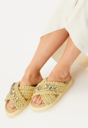 INUIKII Slipper Woven Stones Yellow Klær