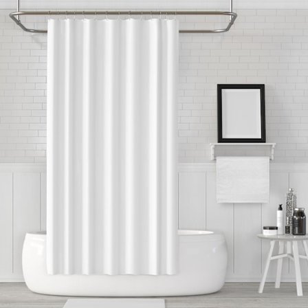Dusjforheng, hvite dusjforheng i vanntett og mugg P