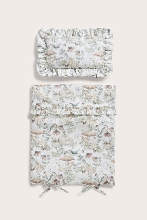 Newbie | Zestaw pościeli do łóżeczka dla lalki | Jasnobeżowy