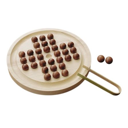 Peg Solitaire -lautapeli 32 tapilla, toimistosisustus, lasten Solitaire-peli, 1 setti kumipuuta, pieni [YATOY]