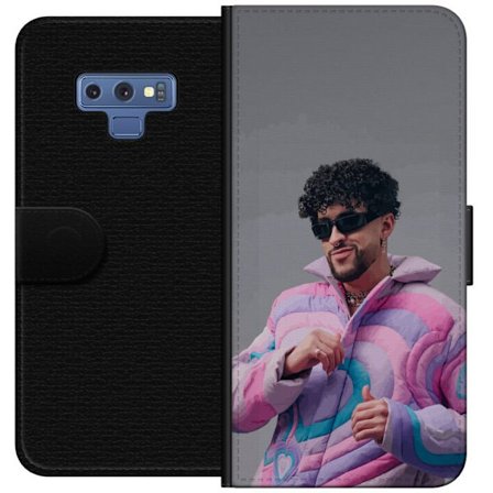 Yhteensopiva Lompakkokotelo Samsung Galaxy Note9 Värikäs kuvaus surullisesta sydämestä rannalla palmujen, delfiinien ja auringonlaskun kanssa retro-ta