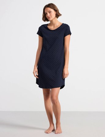 Lindex Nightdress Big Tee Aop Dots - Navy - XXL
