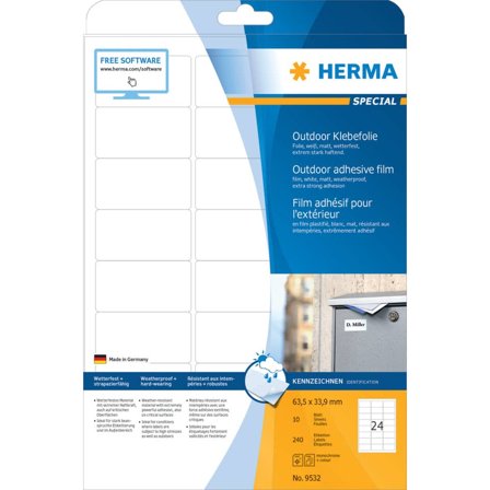 Herma Special - Polyetylen (PE) - matt - selv-adhesiv - hvit - 63.5 x 33.9 mm 240 etikett(er) (10 ark x 24) filmetiketter