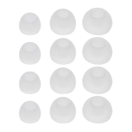 12 stk Silikonørepropper Øretips i størrelsene S/M/L Myke Gummi Fleksible Ørepropper Clear