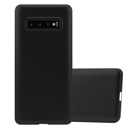 Coque för Samsung Galaxy S10 PLUS Housse i METALLISKT SVART Etui Case Cover Skydd Silikon TPU Cover matte