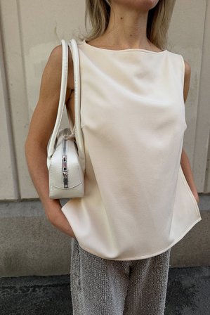 NA-KD Oberteil mit U-Boot-Ausschnitt und Schnürdetail - Tops mit Knotendetail - Beige - EU 34