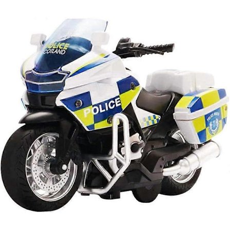 Motorsykkel leker for gutter Friksjonsdrevet leketøy Motorsykkel Push And Go Motorsykkel med lyd, Hvit