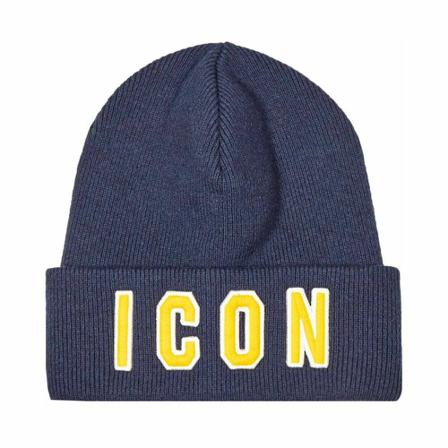 Dsquared2 Beanie , Blauw , Heren , Maat: ONE Size Hoeden
