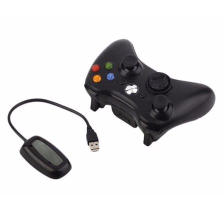 Svart 2.4G BLUEKAKA 2.4G Trådlös Gamepad Spelkontroll för Xbox 360/360 Slim/PC