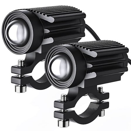 stk. LED motorsykkel frontlykter, 12000 lm, trefarget, mini frontlykter, tåkelys, 60 W, 6000 K
