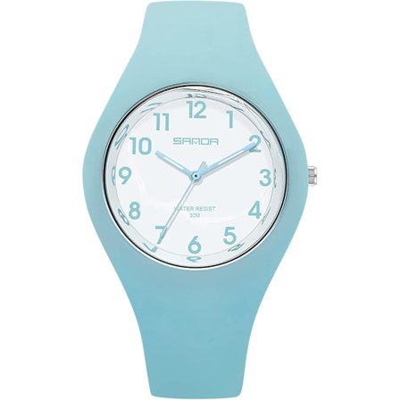 Sportklockor för Unisex Silikonarmband Casual Klocka Analog Display Quartz Godis Armbandsur Vattentät