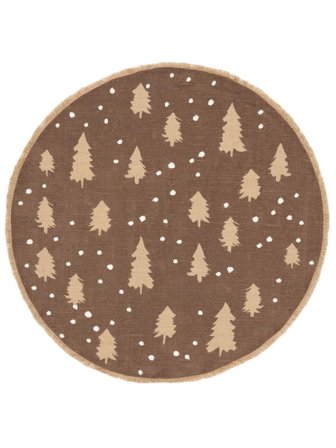 Leaves Small Forest Hill Rug - Brown/Beige Ø 100