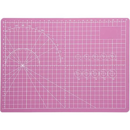 Skæremåtte, Sy-måtte, Skæreunderlag, Skæreplader, Selvhelende Skæremåtte, til Stof, Quilting, Syning, Scrapbooking (Pink)