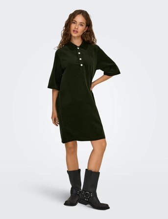 ONLY Onlgry-Nessa S/S Cord Dress Pnt - Khaki green - S