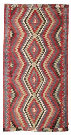 Kelim Vintage Türkei Teppich Orientalischer Rot/Beige (Wolle, Türkei)