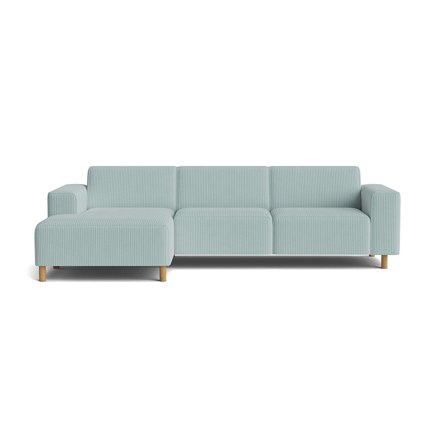 Seam chaiselong sofa, venstrevendt - Lincoln Pastel blå - 280x150x78 - Sofa, chaiselong