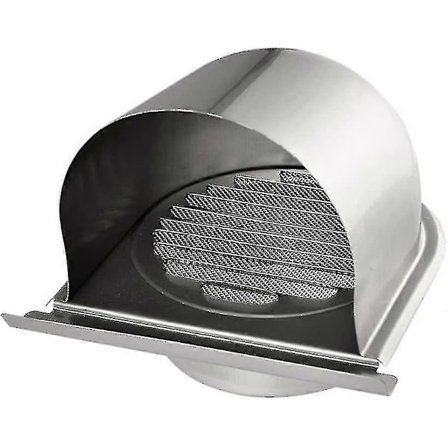 4 tommer 304 Rustfritt Stål Veggventil Lameller Grill Avtrekksvifte