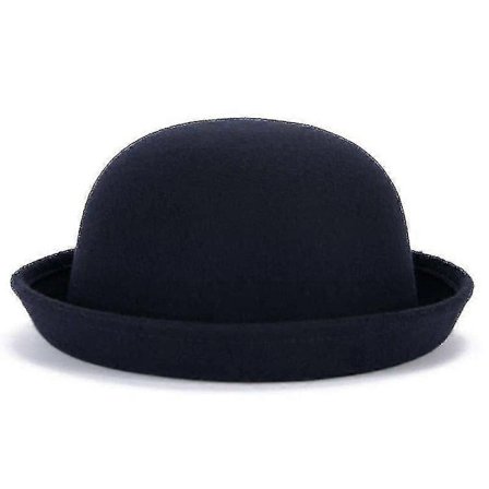 Trendig dam enfärgad bowler derby hatt i ullfilt - WELLNGS