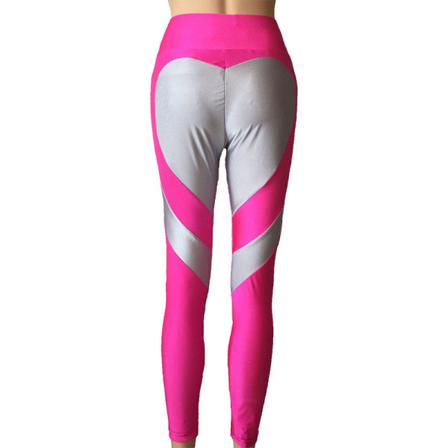 Kvinnor Color Block Byxor Love Heart Print Leggings