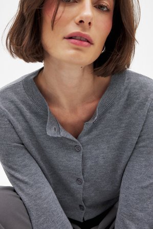 NA-KD Fine Knitted Cardigan - Cardigans - Grå - X-Large