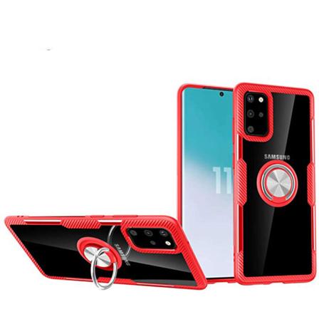 Käytännöllinen kansi sormustelineellä - Samsung Galaxy S20 Plus Röd
