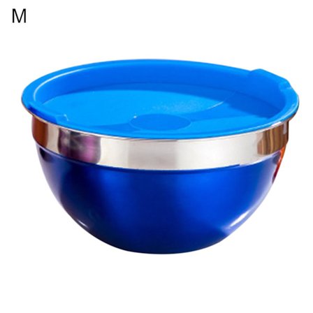 Wharick Salaattikulho Ruosteenesto Kestävä Pestävä Pyöreä Kulho Muovikannella Salaatti Hedelmäpannu Kotiin HQP