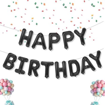 Mustat Happy Birthday -ilmapallot, 16 tuuman mylar-folioilmapallot, syntymäpäiväbanneri, uudelleenkäytettävä syntymäpäiväilmapallosetti, 